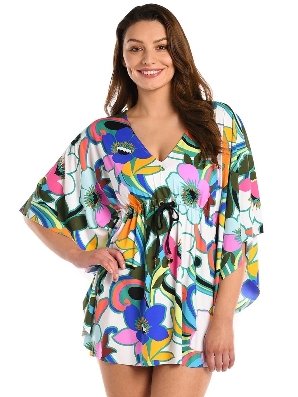 La Blanca Multicolor Floral V-Neck Swim Cover-Up